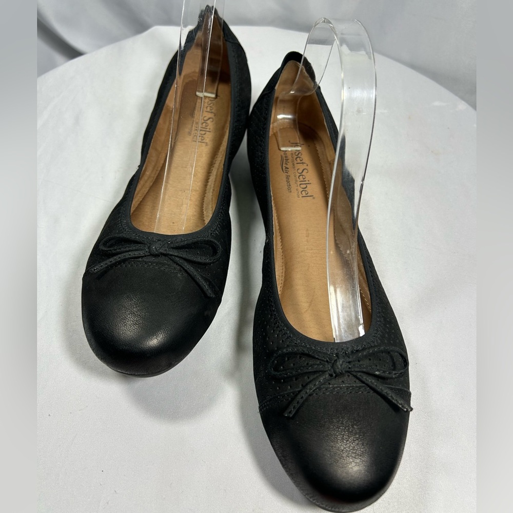 Josef Seibel Pippa Black Ballet Flats Size 41 EU/ 9.5 US EUC